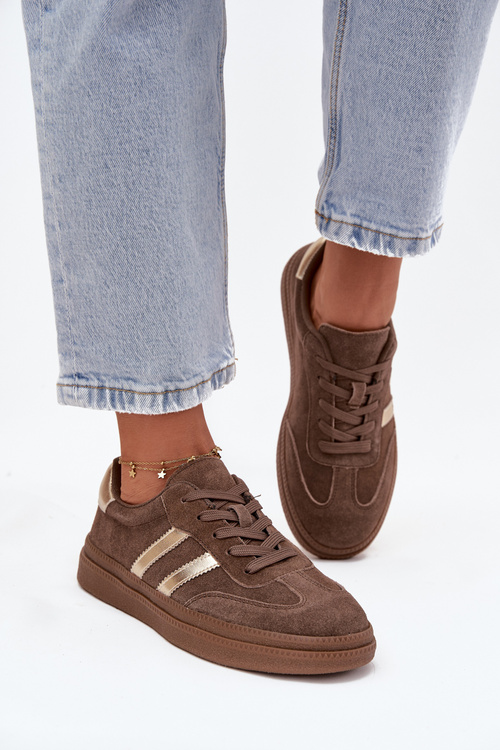 Dámské semišové tenisky na platformě Hnědé Sylviona