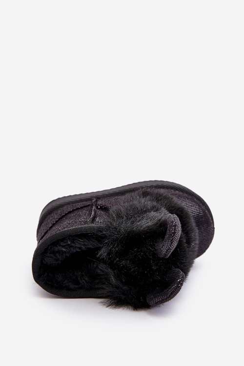 Dětské zimní botky s kožešinou a ušima Černé Betty