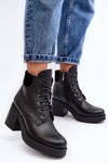 Dámske kožené topánky na čiernom lemacera Post