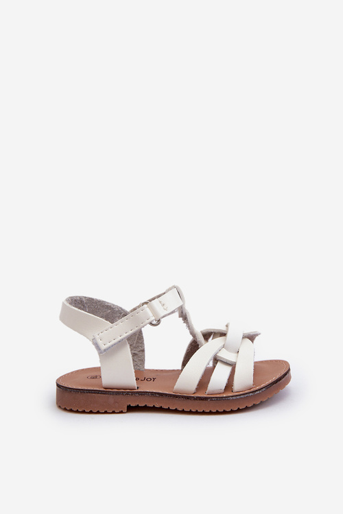 Dětské sandálky se suchým zipem bílé Marimona