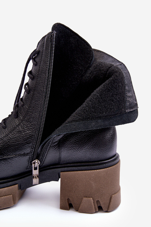 Dámske kožené izolované topánky Čierny lemar rehin