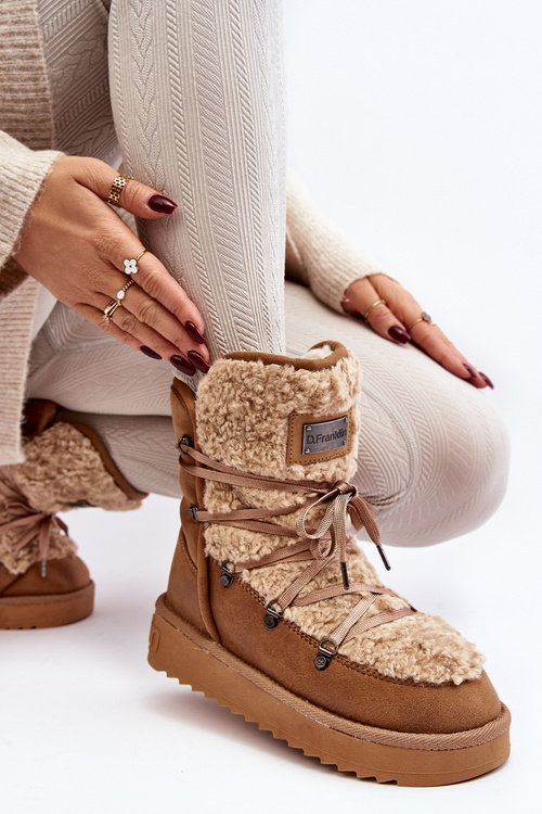 Voděodolné sněhule na platformě veganské D.Franklin DFSH370004 Hnědé