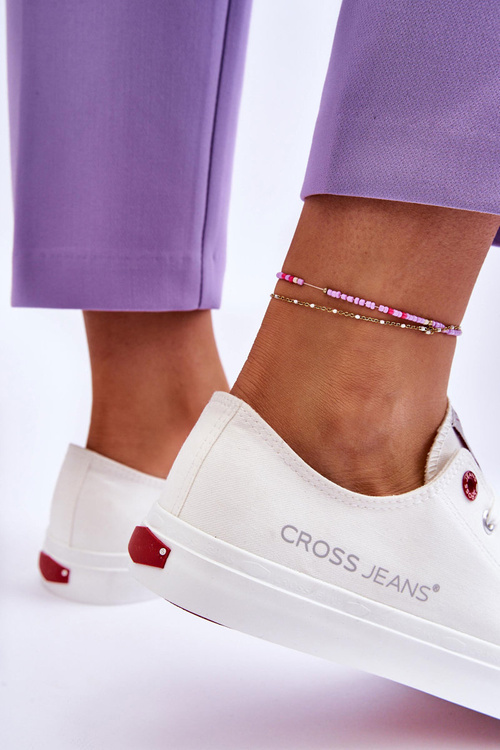 Dámske krížové džínsy LL2R4067 Biele tenisky