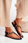 Dámske gumové sandále Black Flip -flops Denise Pearls