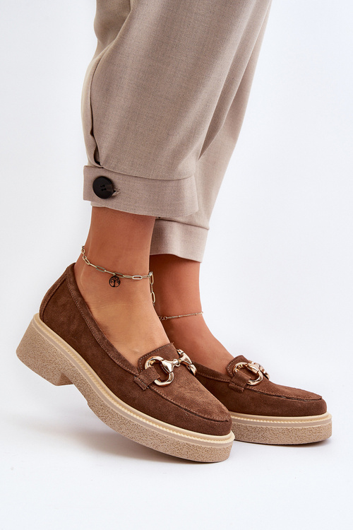 Zazoo 3429 Zamszové Dámske Mokasíny S Ozdobou Hnedé