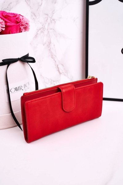 Veľká dámska peňaženka s ďalšou kabelkou a červenými strapcami