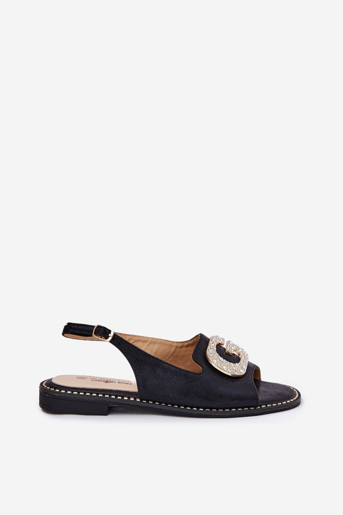 Dámske Sandále S Dekoratívnym Detailom Čierne S.Barski KV51-081