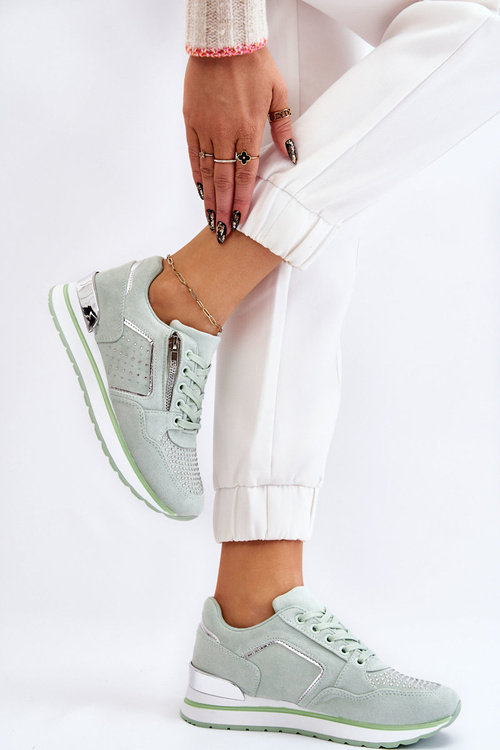 Dámská sportovní obuv s ozdobným zipem Zelená Adrea