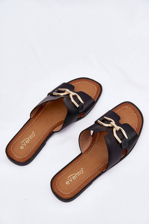 Dámske Ploché Sandále S Dekoratívnym Detailom Čierne Amiresna