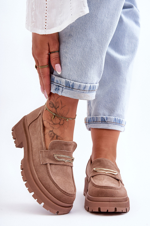 Dámsky semišový sklz -up Moccasins Dark -čistá láska