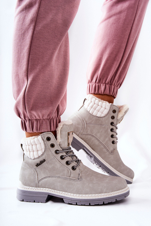 Kožené topánky s izolačnou svetlo šedou laralis