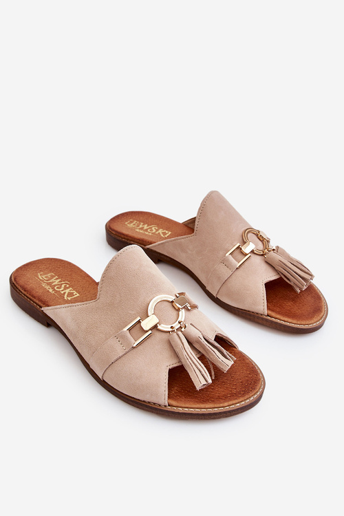 Dámska semišová lewski topánky 3226 béžová