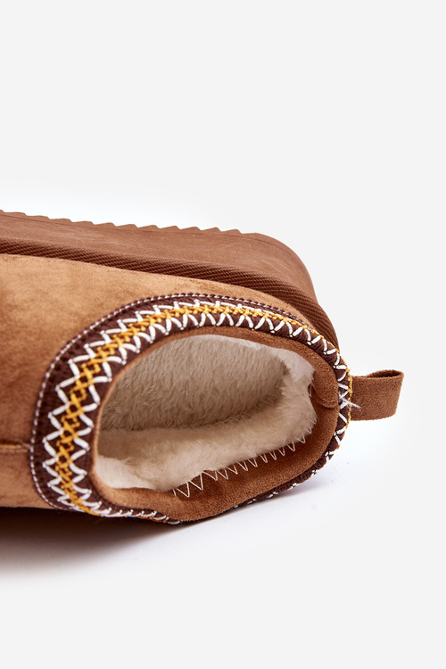 Papuče na hrubej podrážke z ekokože Camel Sylva