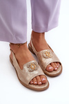 Dámske sandále s ozdobou S. Barski KV-2775-49 Pink-Gold