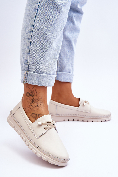 Nazouváky z kůže Béžové Archie