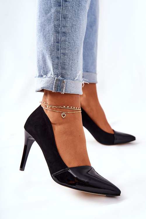 Monnari kožené vysoké podpätky 0170-020 čierna