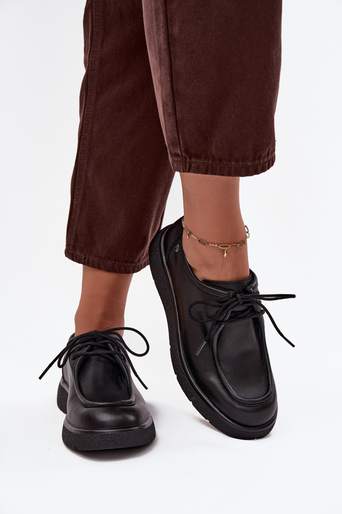 Kožené dámske poltopánky Maciejka K7189-01 Čierne