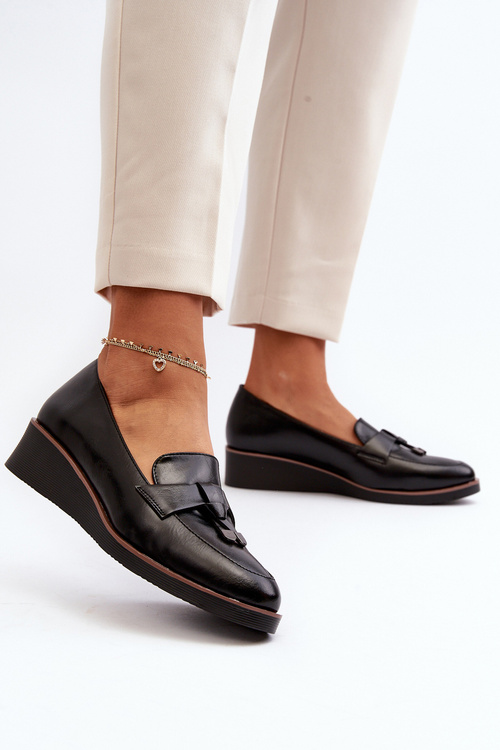 Dámské polobotky na klíně s ozdobou Černé Miliret