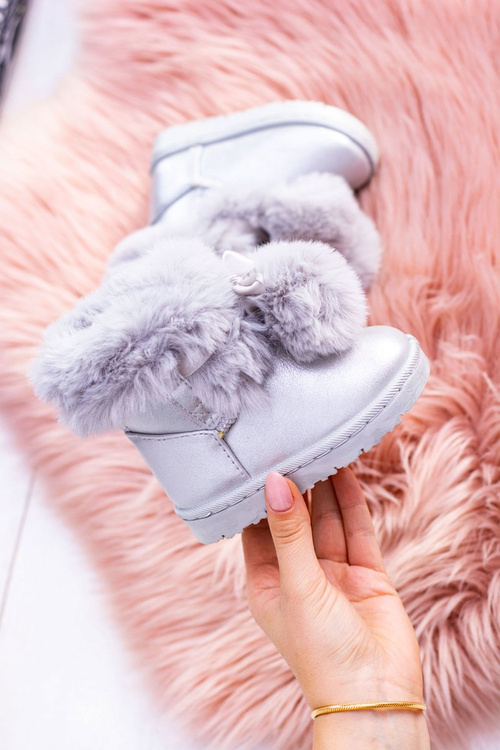 Šedá izolovaná detská mládežnícka topánka Snow Boots Moofy