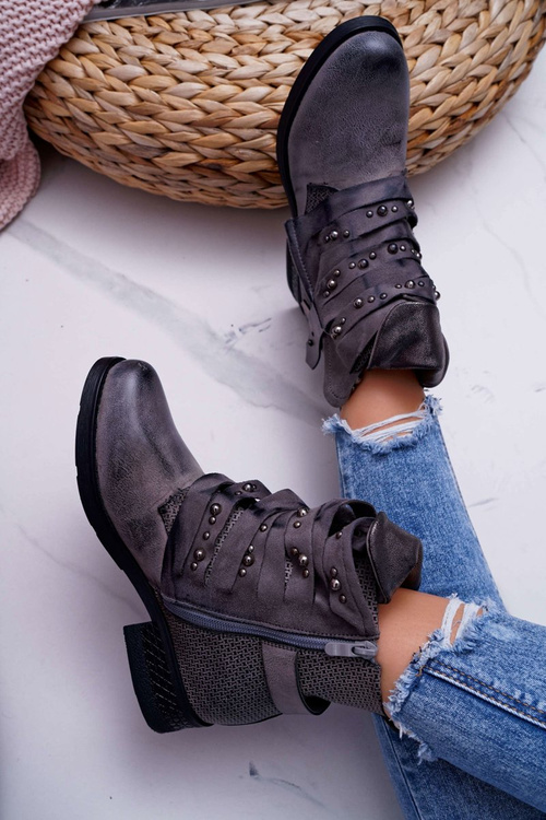 Dámské Kotníkové Boty zateplené Šedé Debra