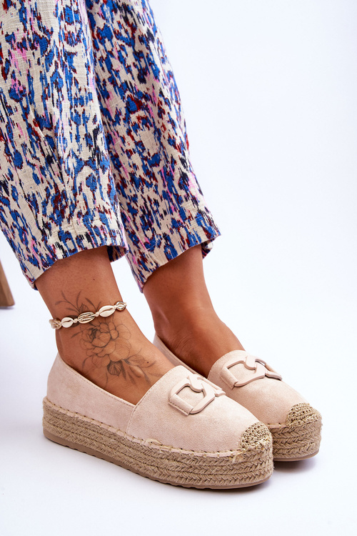 Dámské klasické espadrilky na platformě Béžove Maurine