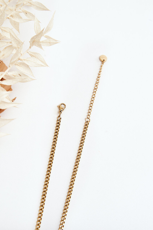 Módny reťazec s kvetmi a srdcom zlatý