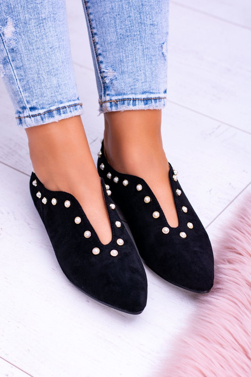 Lu Boo černé Ploché boty s Výřezy Merseo