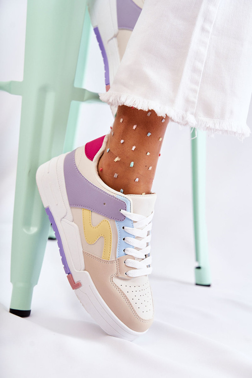 Dámska béžová francisová kožená športová topánka