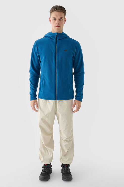 Pánsky Polar S Kapucňou Regular 4F Tyrkysový 4FWMM00TFLEM290-46S