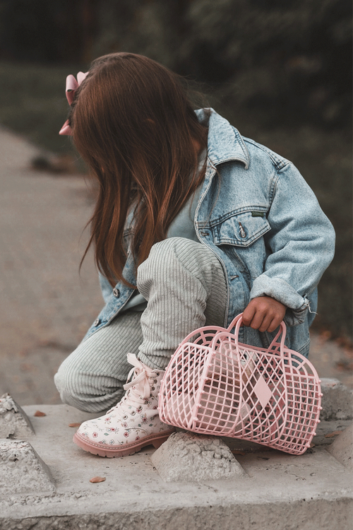 Dětské zateplené boty na zip Růžové Dolida