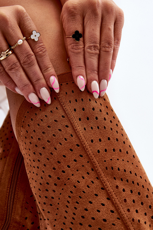 S.Barski HY66-150 Průhledné kotníkové boty na ploché podrážce Camel