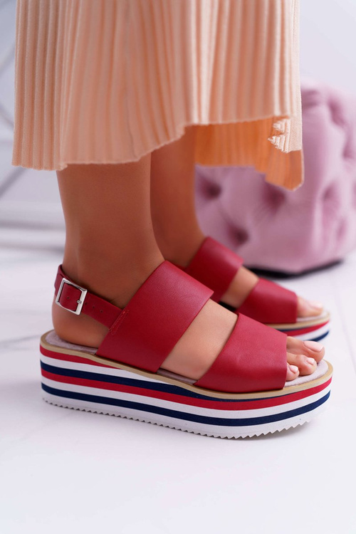 Dámské Sandály Červené Aurera