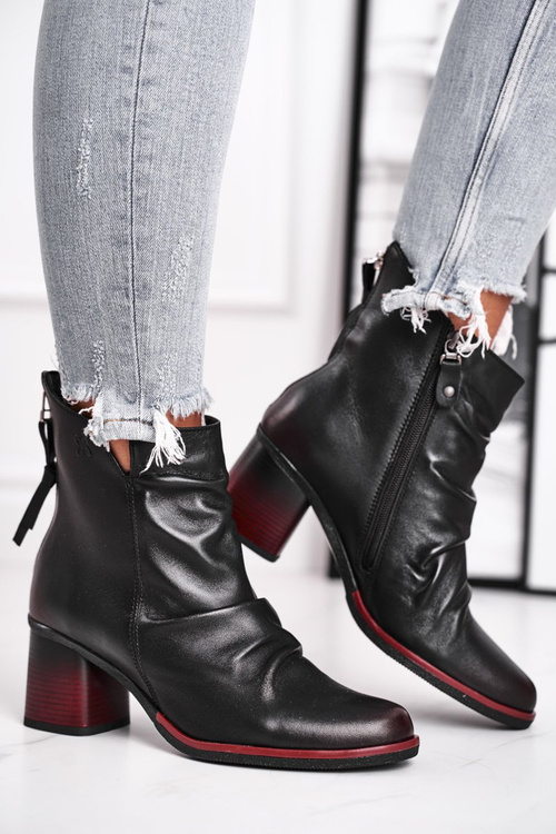 Dámské Kotníkové Boty Na Podpatku Maciejka Černé 04757-01