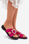 Dámske Pantofle Na Plochéj Opätku S Ozdobou Vinceza 17381 Fuchsie