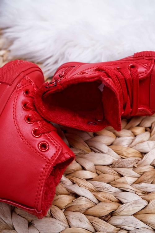 Dětské Zateplené Vysoké Tenisky červené Filemon