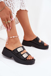Dámske sandále s pásikmi eko koža čierne Falenisse