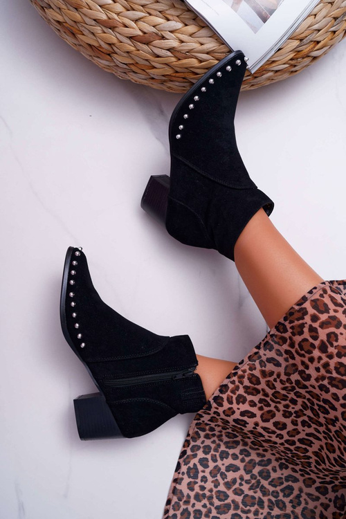 Dámske topánky s kamienkami čiernymi Sobermi