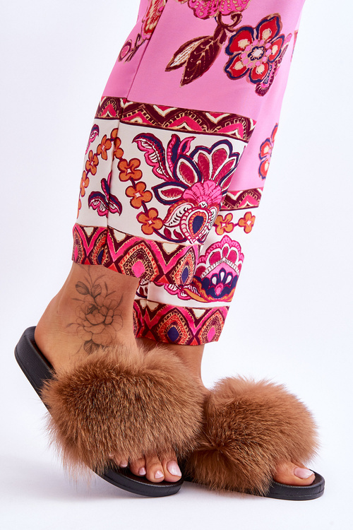 Nazouváky S Kožešinou Hnede Naturis