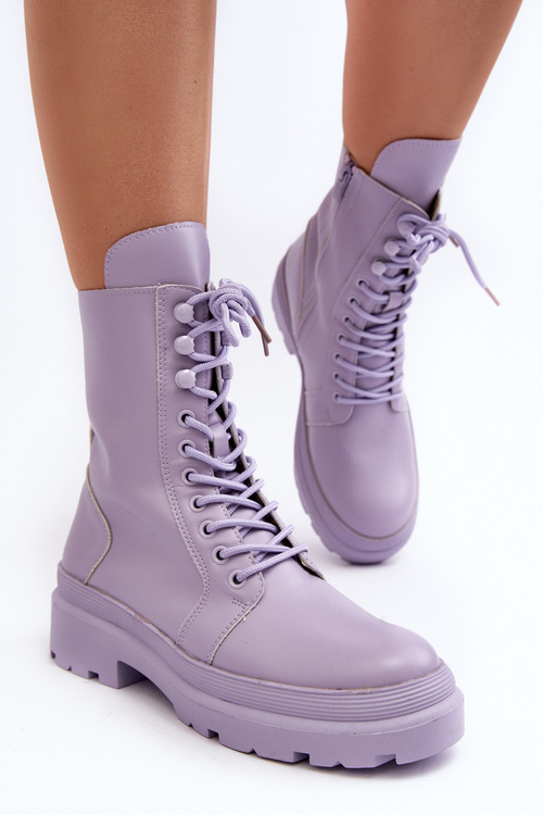 Dámské pracovní boty z ekokůže fialové Irande