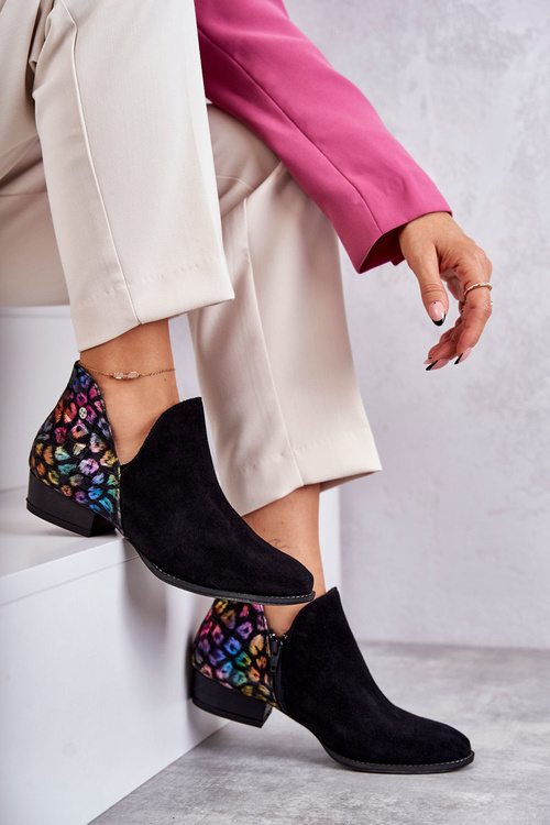 Kožené boty Maciejka s fleky 04091-39 Černá