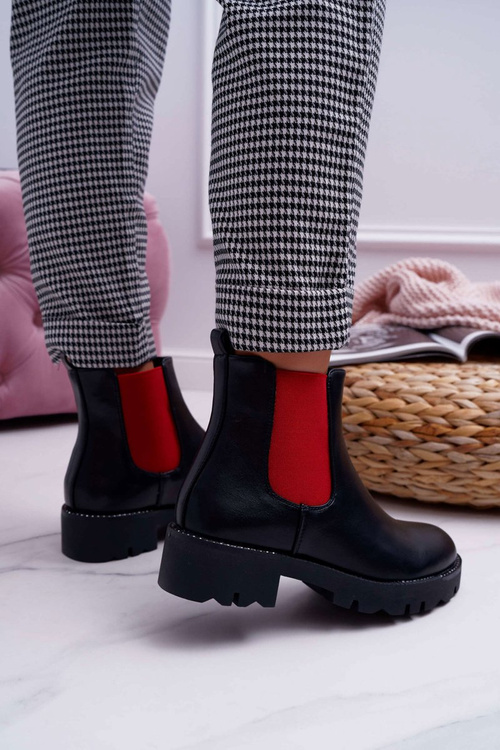 Dámske červené čierne čierne topánky