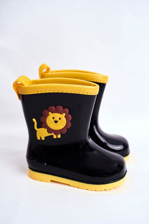 Detský gumový galoshes čierny lev