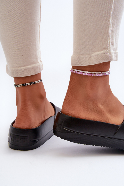 Dámske Piankové Žabky Na Platforme S Sponou Big Star NN274A662 Čierne