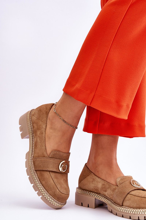 Elegantní mokasíny tmavě béžové semišové Laverne