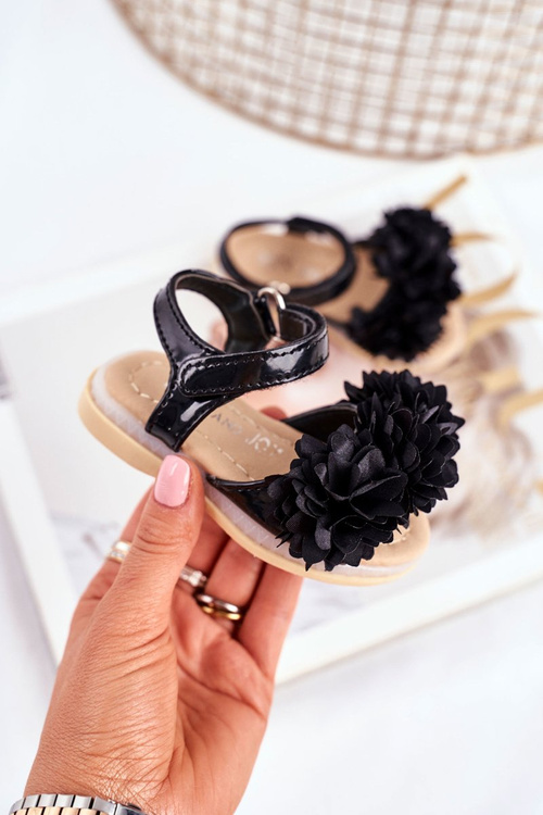 Dětské Sandály se Suchým Zipem Zářící Černé Milena