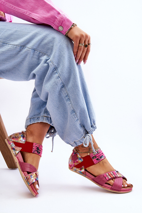 Kožené sandále s Maciejka welt 03375-44 Pink