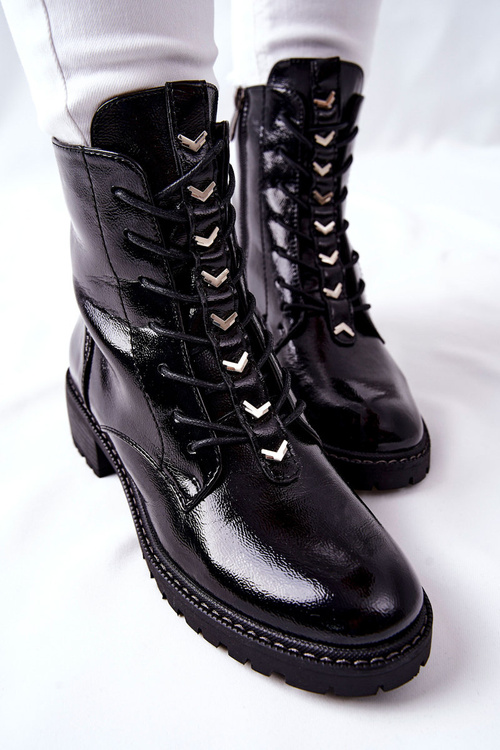 Dámske lakované čierne topánky Myroe