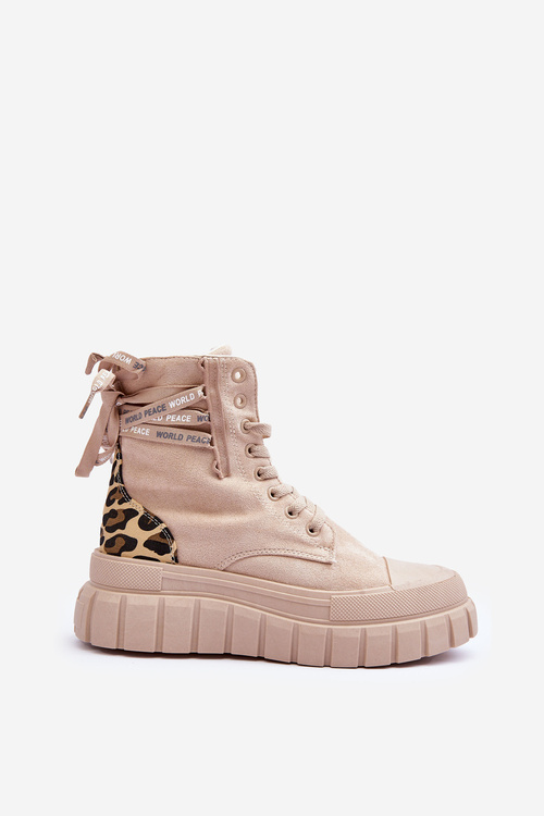 Dámské semišové boty na platformě světle hnědé Raftera