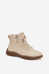 Dámské kotníkové boty s teplým kožíškem z eko kůže béžové Ulverina