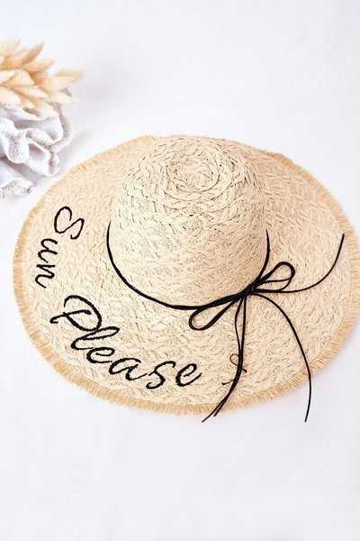 Straw Hat Bruno Rossi Sun Prosím, béžová